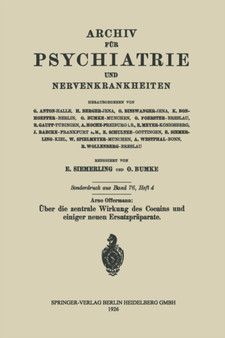 UEber die zentrale Wirkung des Cocains und einiger neuen Ersatzpraparate by Arno Offermann - Paperback