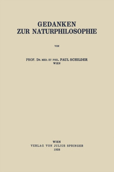 Gedanken zur Naturphilosophie by Paul Schilder - Paperback