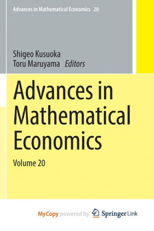 Advances in Mathematical Economics Volume 20 by Kusuoka Shigeo Kusuoka - Paperback