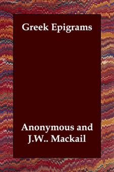 Greek Epigrams by Anonymous - Paperback