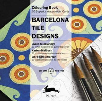 Barcelona Tile Designs : Colouring Card Book by Pepin Van Roojen - Paperback