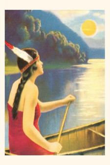 Vintage Journal Indian Maiden Watching Sunset by Found Image Press - Paperback