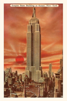 Vintage Journal Sunset, Empire State Building, New York City by Found Image Press - Paperback