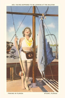 Vintage Journal 'Bathing Beauty and Sailfish, Stuart, Florida by Found Image Press - Paperback