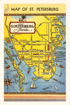 Vintage Journal Map of St. Petersburg, Florida by Found Image Press - Paperback