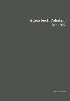 Adressbuch Potsdam fur 1927