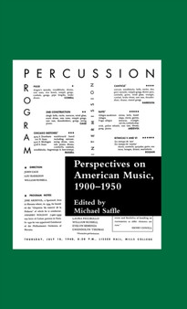 Perspectives on American Music, 1900-1950 by Michael Saffle - Hardback
