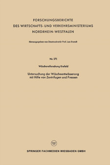 Untersuchung der Wascheentwasserung mit Hilfe von Zentrifugen und Pressen