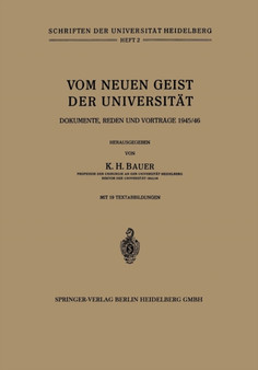 Vom Neuen Geist der Universitat : Dokumente, Reden und Vortrage 1945/46 : 2