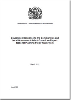 Government Response to the Communities and Local Government Select Committee Report : National Planning Policy Framework : 8322