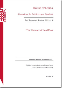 The conduct of Lord Fink : 7th report of session 2012-13 : 2012-13 76