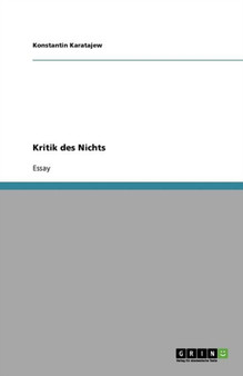 Kritik des Nichts