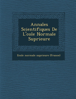Annales Scientifiques de L' Cole Normale Sup Rieure