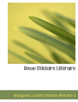 Revue D'Histoire Litteraire