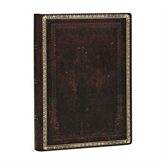 Black Moroccan Midi Lined Hardcover Journal (Elastic Band Closure) by Paperblanks - Hardback