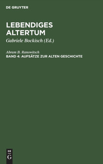 Aufsatze Zur Alten Geschichte by Abram B Ranowitsch - Hardback