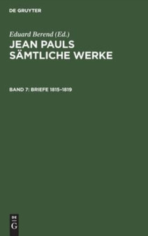 Briefe 1815-1819 by Eduard Berend - Hardback