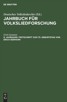 Festschrift zum 75. Geburtstag von Erich Seemann by Erich Seemann - Hardback