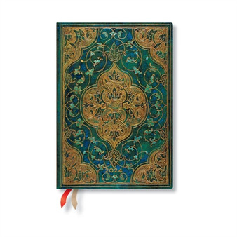 Turquoise Chronicles (Turquoise Chronicles) Midi Vertical 12-month Dayplanner 2024 (Elastic Band Closure) by Paperblanks - Hardback