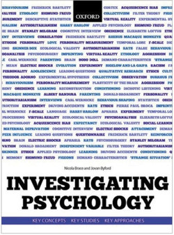 Investigating Psychology : Key concepts, key studies, key approaches