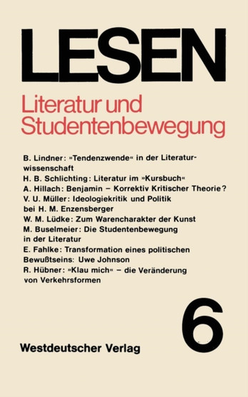 Literatur und Studentenbewegung : Eine Zwischenbilanz