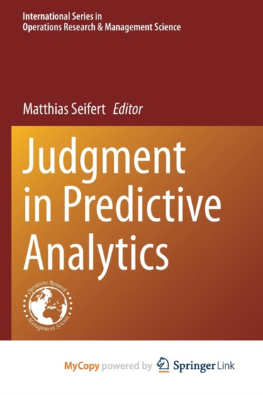 Judgment in Predictive Analytics