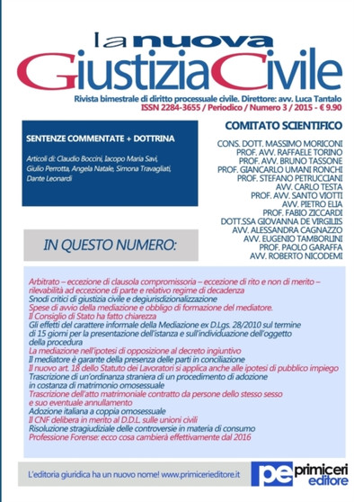 La Nuova Giustizia Civile (Numero 3/2015)
