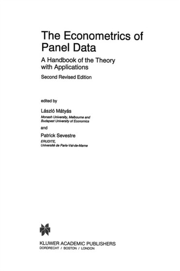 The Econometrics of Panel Data : A Handbook of the Theory with Applications : 33