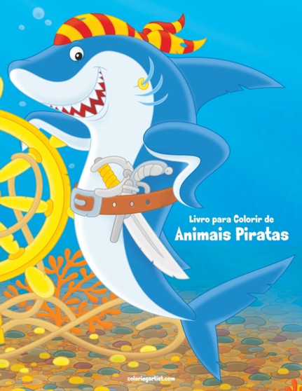 Livro para Colorir de Animais Piratas : 1