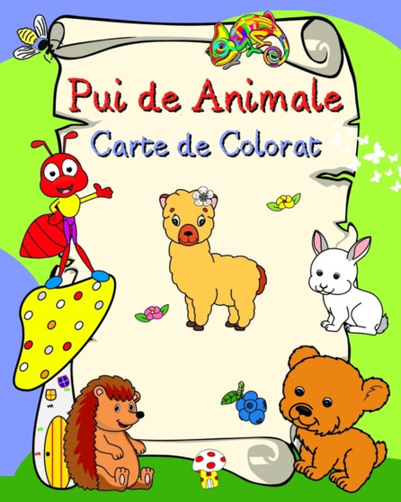 Pui de Animale Carte de Colorat : Animale zambitoare, imagini cu linii accentuate, pentru copii varsta 3 +