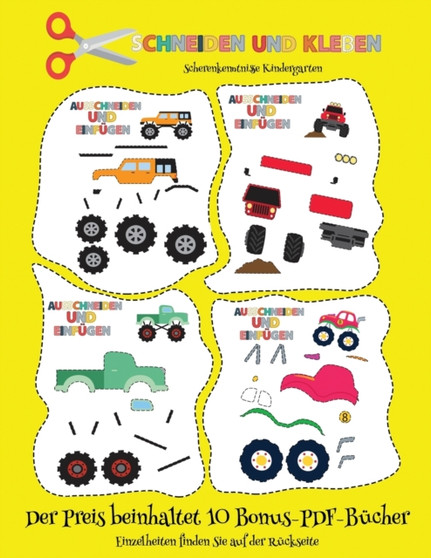 Scherenkenntnisse Kindergarten : Schneiden und Kleben - Monster Trucks