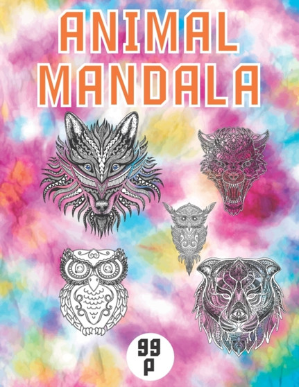 animal mandala coloring book for kids animals : Kids Animals Coloring Book, Stress Relieving Mandala Art Designs, Relaxation Coloring Pages.