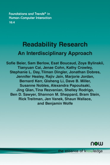 Readability Research : An Interdisciplinary Approach by Sofie Beier - Paperback