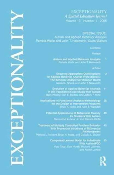 Autism and Applied Behavior Analysis : A Special Issue of exceptionality
