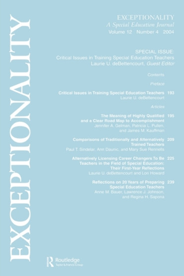 Critical Issues in Training Special Education Teachers : A Special Issue of exceptionality