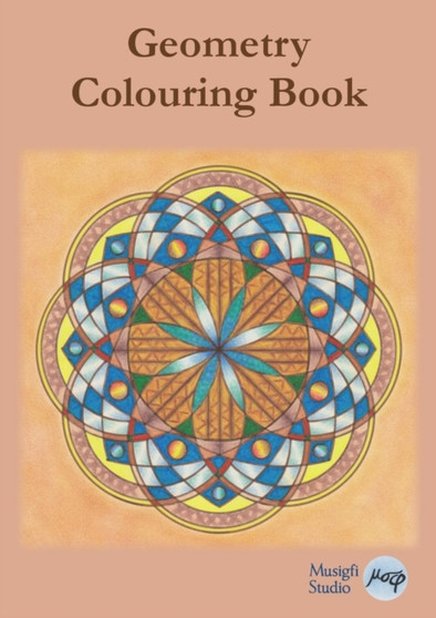 Geometry Colouring Book : Relaxing Colouring with Coloured Outlines and Appendix of Virtue Cards