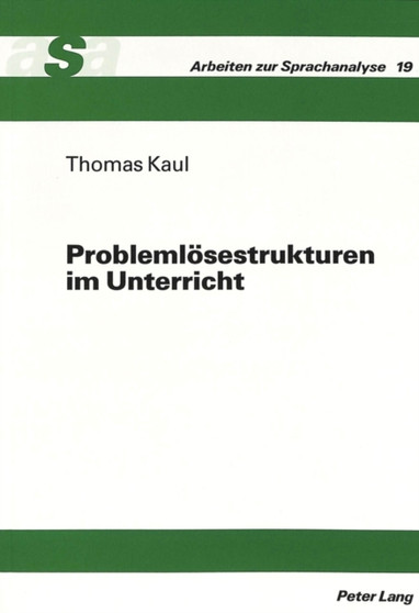 Problemloesestrukturen im Unterricht : Eine interaktionsanalytische Studie zum Lehrer-Schueler-Verhalten im Unterricht der Gehoerlosenschule