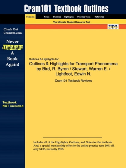 Studyguide for Transport Phenomena by Bird, ISBN 9780470115398
