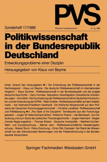 Politikwissenschaft in der Bundesrepublik Deutschland : Entwicklungsprobleme einer Disziplin