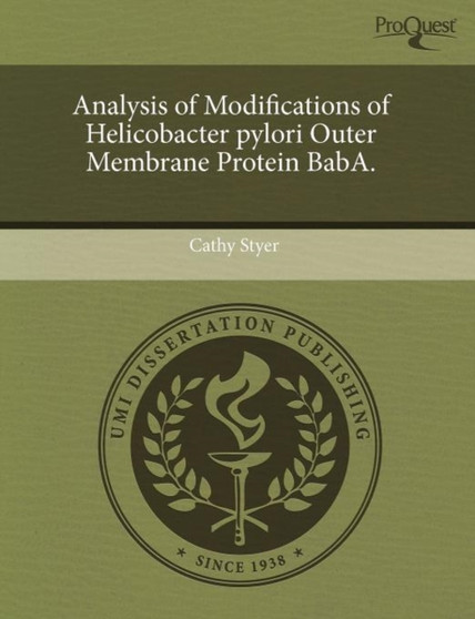 Analysis of Modifications of Helicobacter Pylori Outer Membrane Protein Baba