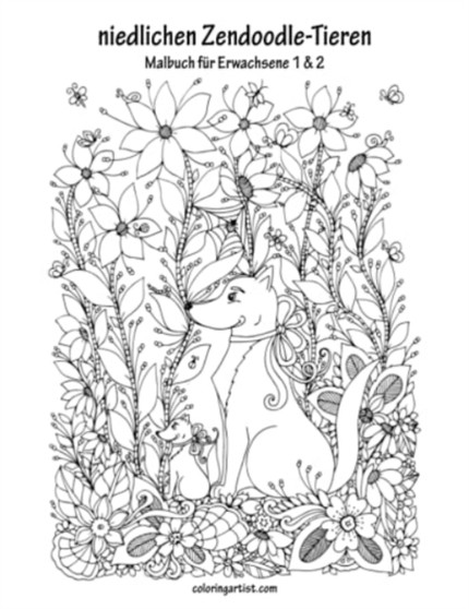 Malbuch mit niedlichen Zendoodle-Tieren fur Erwachsene 1 & 2 by Nick Snels - Paperback