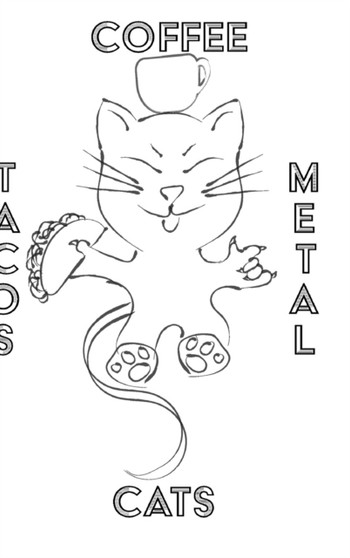 Cats Coffee Tacos Metal - Blank Lined Notebook : Cats Coffee Tacos Metal