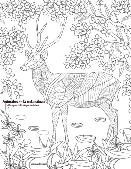 Animales en la naturaleza libro para colorear para adultos : 1