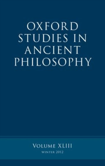 Oxford Studies in Ancient Philosophy, Volume 43