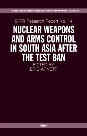 Nuclear Weapons and Arms Control in South Asia after the Test Ban : 14