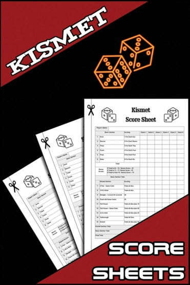 Kismet Score Sheets : 100 Kismet Dice Game Score Sheets, Kizmet Score Pads, Kismet Scoring Notebook by Isabella Hart - Paperback