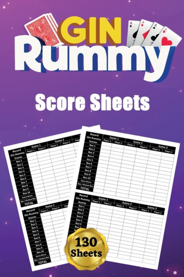 Gin Rummy Score Sheets : 130 Large Score Pads for Scorekeeping - Gin Rummy Score Cards Gin Rummy Score Pads with Size 6 x 9 inches by Scorebooks Essentials - Paperback