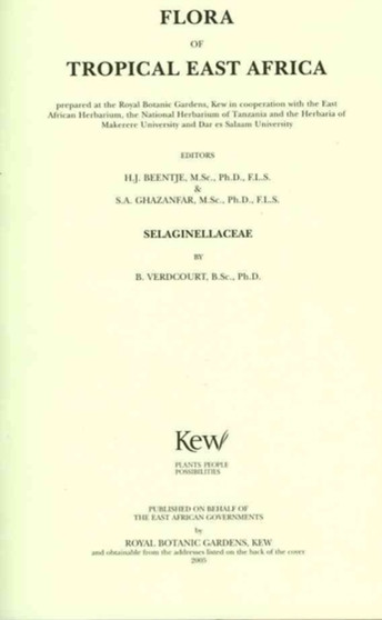 Flora of Tropical East Africa: Selaginellaceae by Research Fellow Henk Beentje - Paperback
