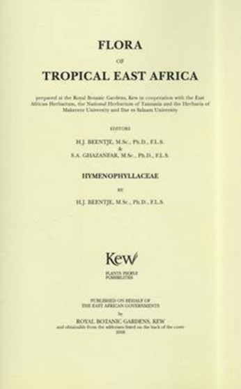 Flora of Tropical East Africa: Hymenophyllaceae : Hymenophyllaceae by Henk J. Beentje - Paperback