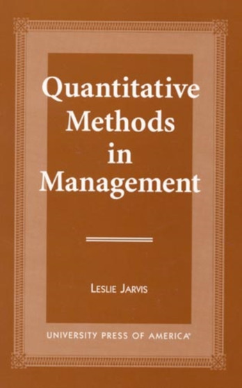 Quantitative Methods in Management by Leslie Jarvis - Paperback